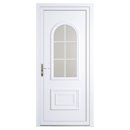 Portes d'entrée PVC Bhautika Premium traditionnelles blanches
